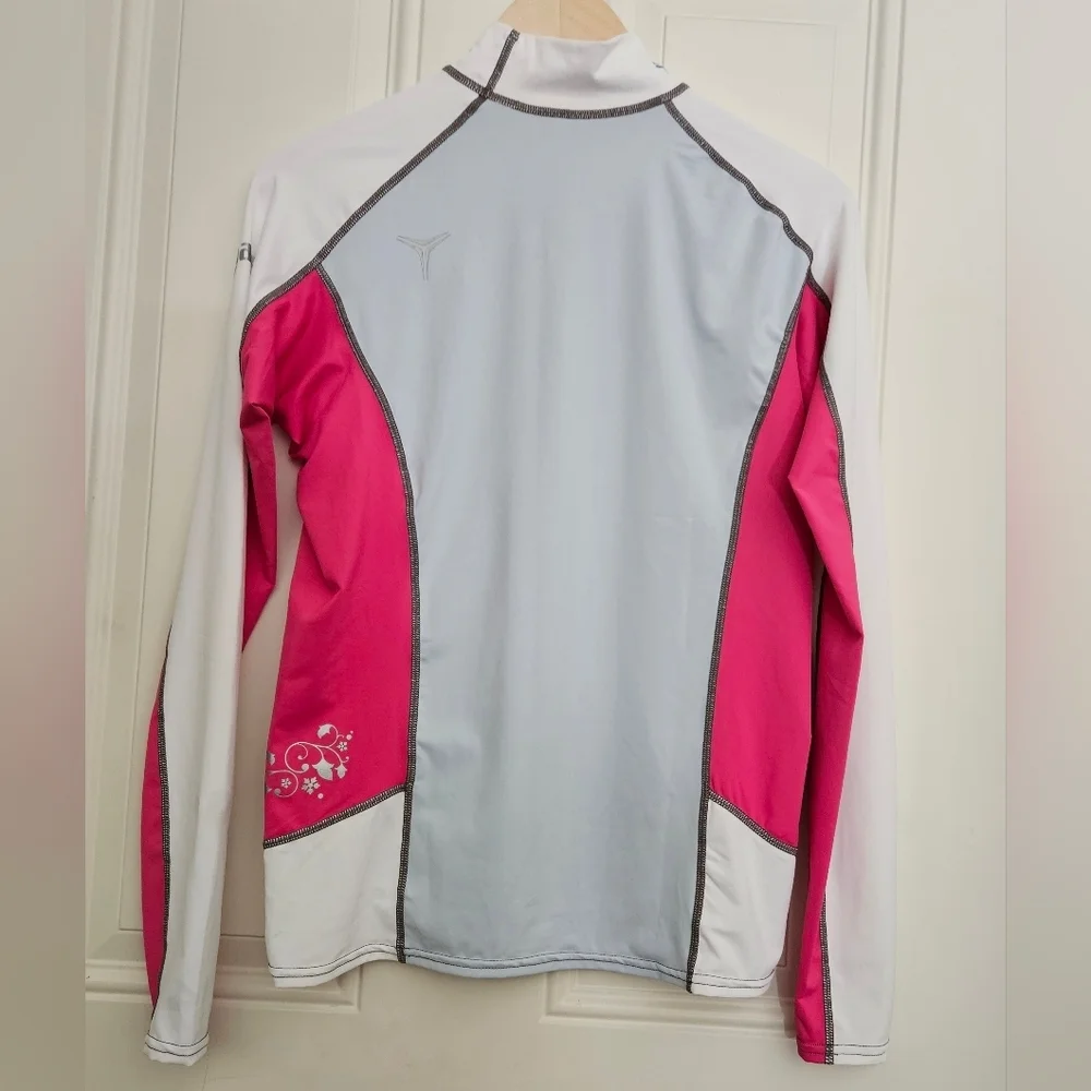 Mares Trilastic Rash Guard  UV Protection Shirt Long Sleeve Pink lBlue  size 14 - Picture 6 of 12